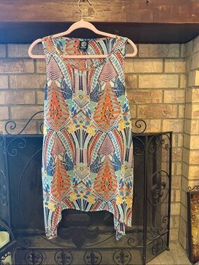 Sleeveless Geo-Print Tunic Top - Multicolor